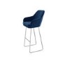 Navy Blue Velvet Bar Stools Set of 2 - Logan