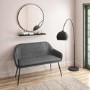 Large Grey Faux Leather Hallway Bench with Back - Seats 2 - Logan