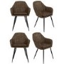 Set of 4 Brown Faux Leather Dining Chairs - Logan