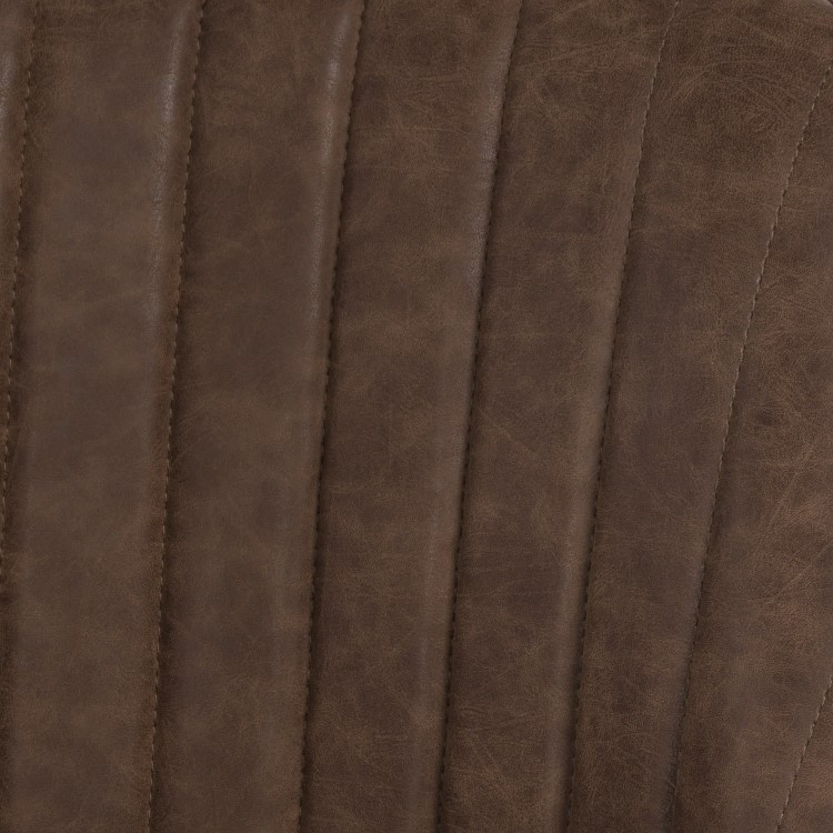 Set of 2 Brown Faux Leather Swivel Dining Chairs - Logan