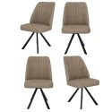 BUN/LOG033/91260 Set of 4 Beige Faux Leather Swivel Dining Chairs - Logan