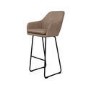 Set of 3 Beige Faux Leather Bar Stools with Back - 77cm - Logan
