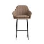 Set of 3 Beige Faux Leather Bar Stools with Back - 77cm - Logan