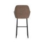 Set of 3 Beige Faux Leather Bar Stools with Back - 77cm - Logan