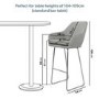 Set of 2 Grey Fabric Bar Stool with Back - 77cm - Logan