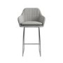 Set of 2 Grey Fabric Bar Stool with Back - 77cm - Logan