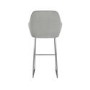 Set of 2 Grey Fabric Bar Stool with Back - 77cm - Logan