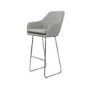 Set of 2 Grey Fabric Bar Stool with Back - 77cm - Logan