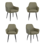 Set of 4 Sage Green Faux Leather Dining Chairs - Logan