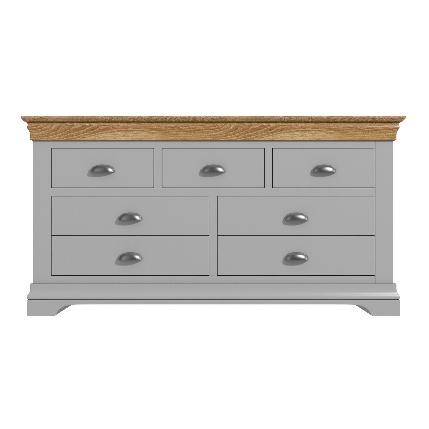 Loire Large Grey Painted Sideboard Two Tone With Oak Top 7
