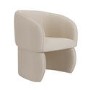 Set of 4 Curved Cream Boucle Tub Dining Chairs - Lottie