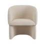 Set of 4 Curved Cream Boucle Tub Dining Chairs - Lottie