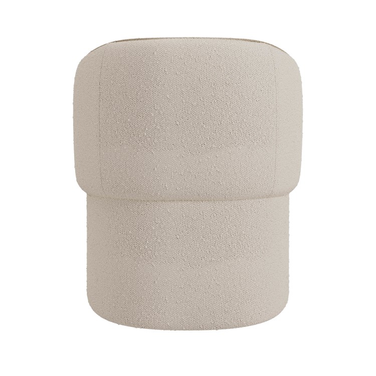 Set of 4 Curved Cream Boucle Tub Dining Chairs - Lottie