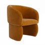 Curved Tan Textured Upholstered Dining Chair - Lottie