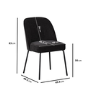 Set of 4 Black Upholstered Curved Dining Chairs - Celia