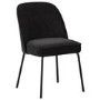 Set of 4 Black Upholstered Curved Dining Chairs - Celia