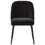 Set of 4 Black Upholstered Curved Dining Chairs - Celia