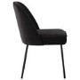 Set of 4 Black Upholstered Curved Dining Chairs - Celia