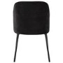 Set of 4 Black Upholstered Curved Dining Chairs - Celia