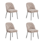 Set of 4 Multi Coloured Upholstered Curved Dining Chairs - Celia