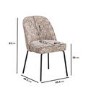 Set of 4 Multi Coloured Upholstered Curved Dining Chairs - Celia