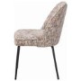Set of 4 Multi Coloured Upholstered Curved Dining Chairs - Celia