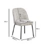 Set of 2 Neutral Upholstered Curved Dining Chairs - Celia
