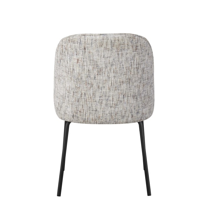 Set of 2 Neutral Upholstered Curved Dining Chairs - Celia