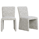 BUN/LUC001/96699 Set of 2 Neutral Upholstered Dining Chairs - Lucie