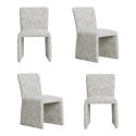 BUN/LUC001/96700 Set of 4 Neutral Upholstered Dining Chairs - Lucie