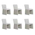 BUN/LUC001/96701 Set of 6 Neutral Upholstered Dining Chairs - Lucie