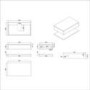 ONLY OPENED - 800mm Wood Effect Wall Hung Countertop Vanity Unit with Black Marble Effect Basin and Shelf - Lugo