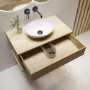 800mm Wood Effect Wall Hung Countertop Vanity Unit with Basin and Shelf - Lugo