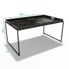 Black Tray Tables with Gold Marble Design - Coffee - Lux