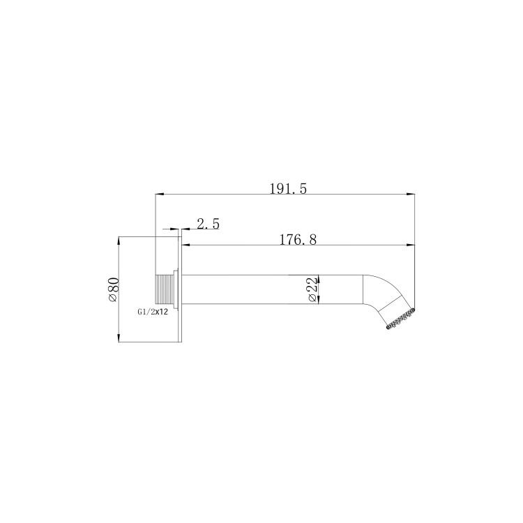 Brushed Brass 2 Outlet Wall Mounted Mixer Shower Set With Bath Filler Spout - Lyla