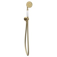 GRADE A1 - Brushed Brass Traditional Shower Handset and Hose - Lyla 