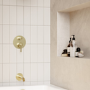 Brushed Brass Basin Mixer Tap & Bath Filler Tap with Concealed Valve Pack - Lyla