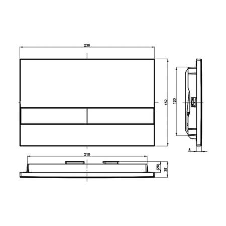 Grade A1 - Concealed Dual Flush Cistern 1180mm Wall Mounted WC Frame with Dual Flush Plate in White - Live Your Colour