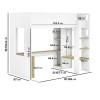 L-Shaped Detachable Bunk Bed with Storage in White and Oak - Layne