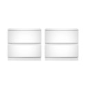 BUN/LYR001/84496 White Pair of Bedside Tables - Lyra
