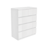 Kids White High Gloss Chest of 5 Drawers - Lyra