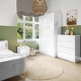 Kids White High Gloss Chest of 5 Drawers - Lyra
