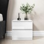 White Bedside Table and Chest of Drawers Set - Lyra