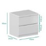 White Bedside Table and Chest of Drawers Set - Lyra