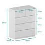 White Bedside Table and Chest of Drawers Set - Lyra