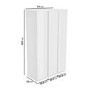 Kids Tall White High Gloss 3 Door Triple Wardrobe - Lyra