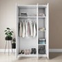 Kids Tall White High Gloss 3 Door Triple Wardrobe - Lyra