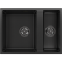 1.5 Bowl Undermount Black Granite Composite Kitchen Sink Reversible - Enza Madison