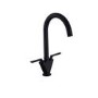 Matt Black Dual Lever Kitchen Mixer Tap - Essence Hector