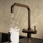 Brushed Bronze 3 in 1 Instant Boiling Hot Kitchen Mixer Square Tap with 3L Boiler - Pronto Vesta